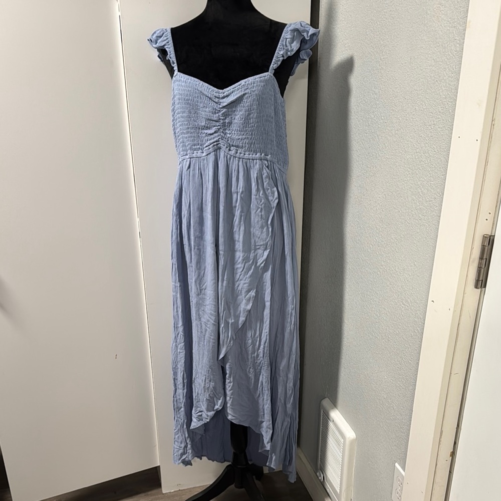 Elegant Sky Blue High Low Dress